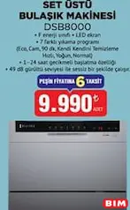 DİJİTSU DSB8000 SET ÜSTÜ BULAŞIK MAKİNESİ fiyat ve kampanya bilgisi